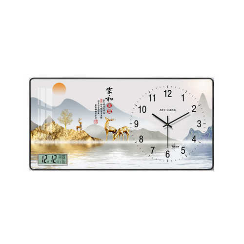 中式表客厅2024新款挂钟家用时尚时钟挂表挂墙现代简约静音石英钟