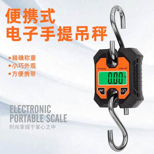 WH—C100工业便携式电子100kg手提式挂钩吊称快递称重吊秤电子秤