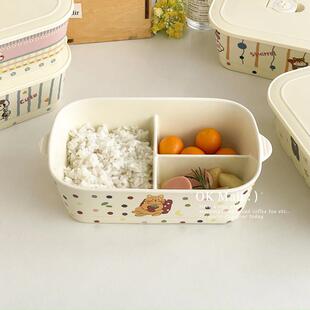 带盖子分格便当盒微波炉加热上班族轻食餐盒食品级高颜值陶瓷饭盒