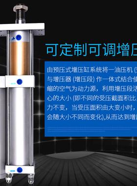 气液增压气缸MPT63/80/100*150/200-10/20-3T 5T 10T行程可调