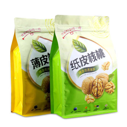 厂家批发通用八角八边封核桃包装袋薄皮核桃包装袋子自封袋分装袋