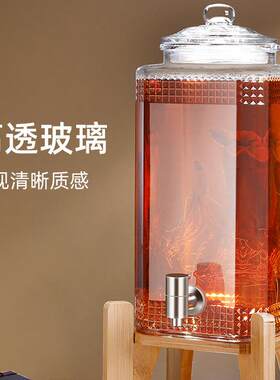 厂家现货玻璃泡酒瓶人参储酒罐加厚密封龙头泡酒罐15斤透明酿酒瓶