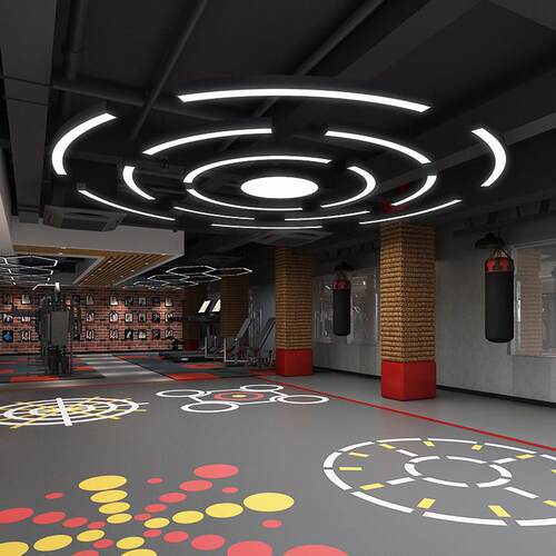定制圆弧形吊灯LED圆形圆环网咖健身房灯商场超市工业风造型灯具