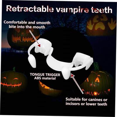 Halloween Retractable Vampire Teeth Dentures Halloween Cospl