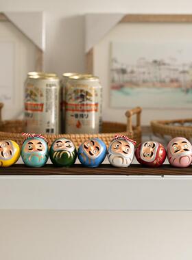 日本制手绘陶瓷达摩摆件客厅玄关办公收银台开运招财开业装饰礼物