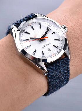 18mm 20mm 22mm Genuine Leather Nylon Watch Band Strap Vintag