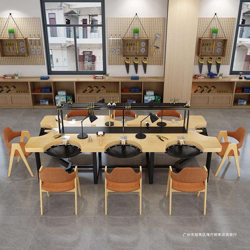 手工桌首饰工作台实木打金银桌8人加工桌子珠宝作台金工桌