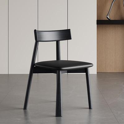 北欧实木餐椅家用意式极简椅子船桨椅简约休闲设计师洽谈2025新款