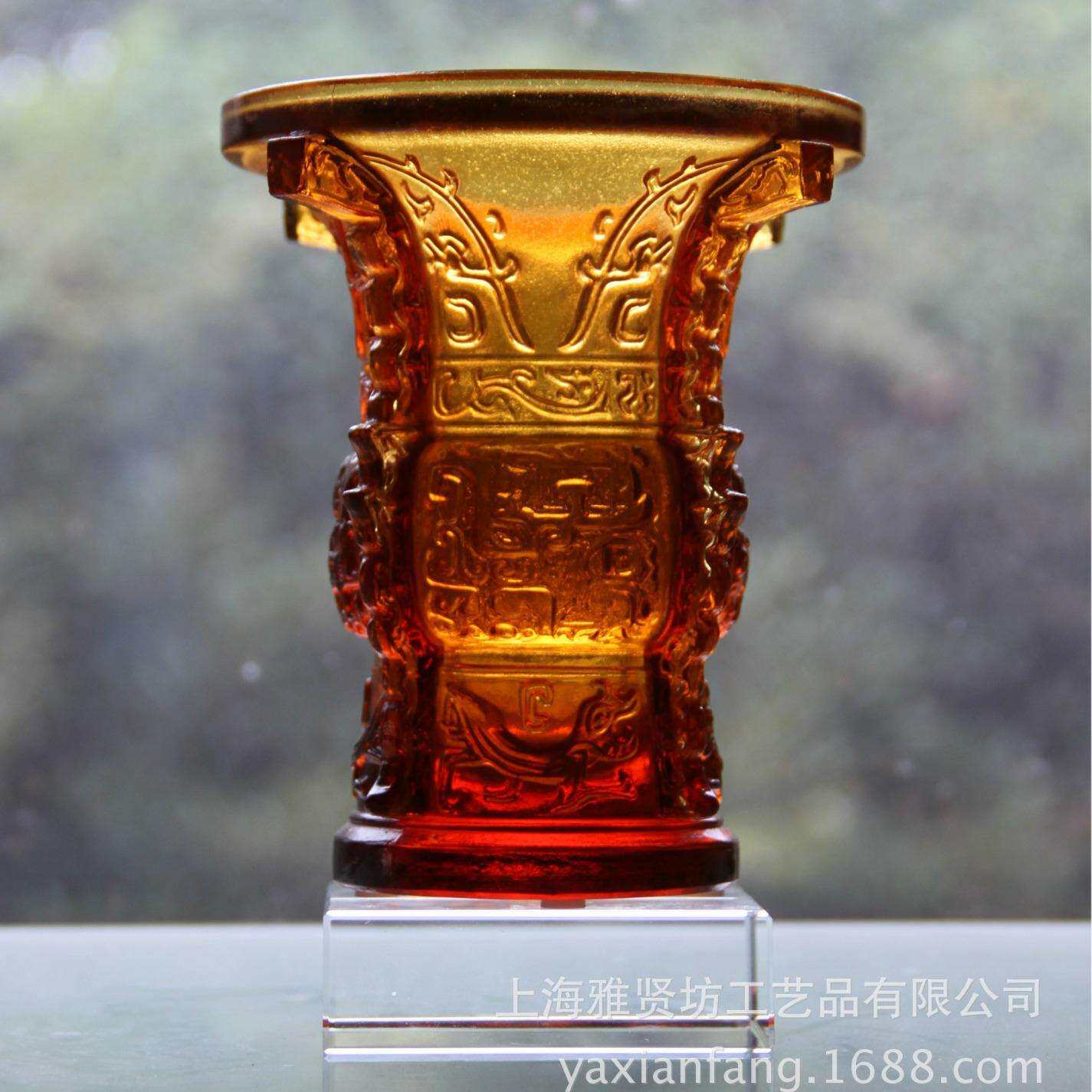 古法琉璃摆件琉璃蒸蒸日上琉璃鼎摆件琉璃工艺品装饰制品