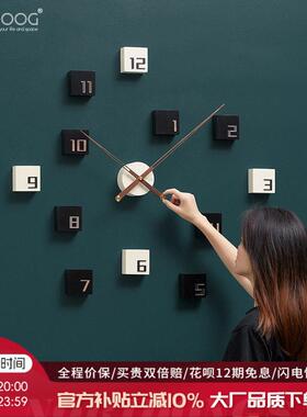 EMITDOOG北欧轻奢钟表2025新款挂钟玄关艺术创意现代简约装饰时钟