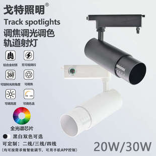 美術館展廳led軌道射燈博物館射燈調光LED20W30W變焦導軌軌道調焦