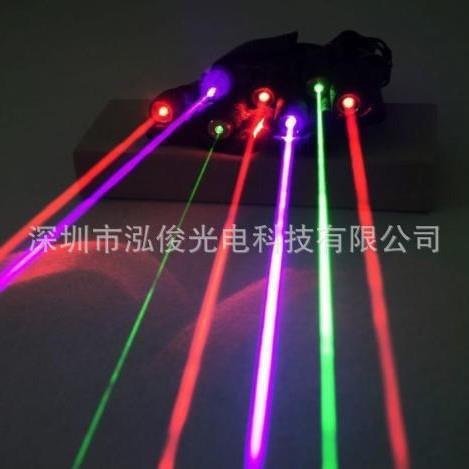 4色光激光手套舞蹈蓝红绿蓝紫光激光舞激光手套RGB全彩发光手套
