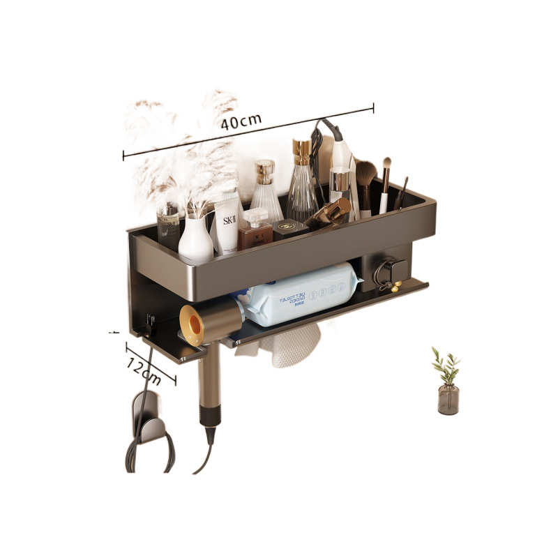 吹风机置物架免打孔卫生间壁挂电吹风支架浴室洗漱台风筒收纳挂架
