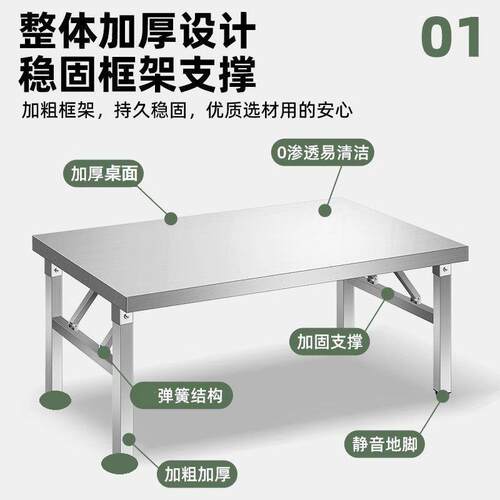 折叠桌镀锌铁合金折叠桌方形烧烤桌子户外摆摊夜市烧烤大排挡餐桌