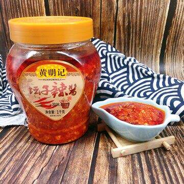 黄明记辣椒酱蒜蓉辣椒2斤 香辣下饭烹饪调味火锅蘸酱坛子辣椒酱图片