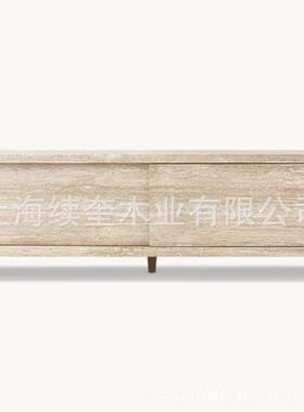 RH美式洞石储物电视柜别墅民宿客厅家具亚马逊外贸出口供应商