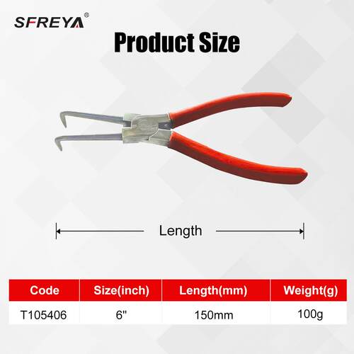 SFREYA T1054 钛合金挡圈钳 卡簧钳 弯嘴型 无磁钛合金工具