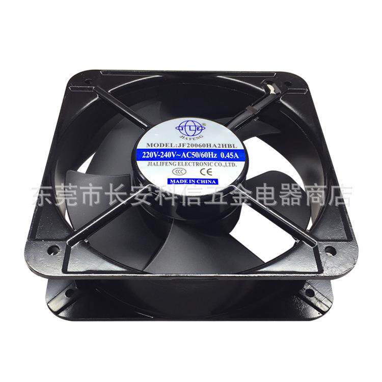 工业电风扇直20060滚珠V方形散热风机销控柜专用BLM220交流散热风