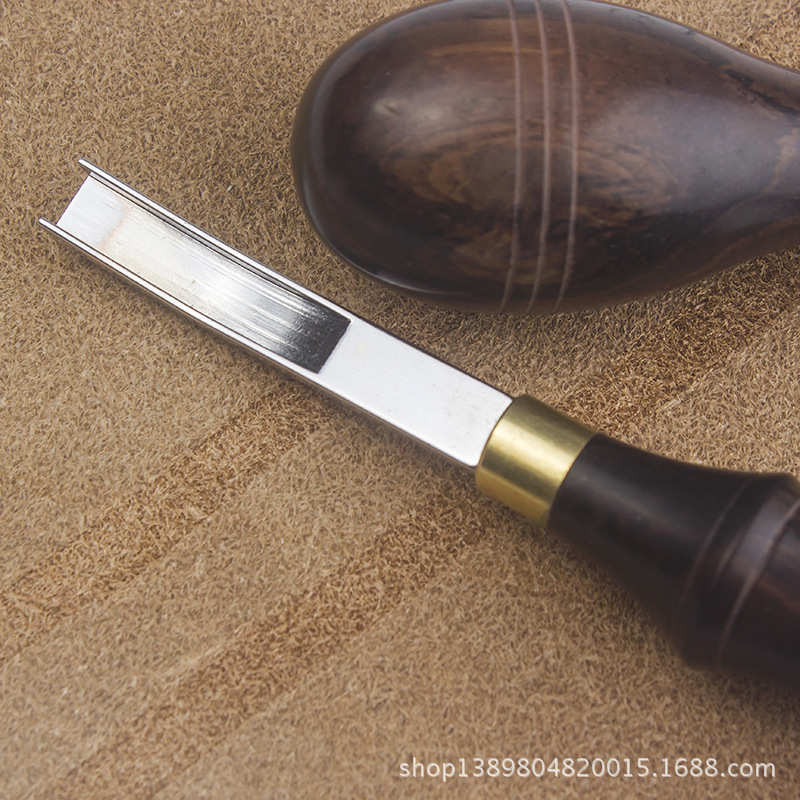 削边器 削薄刀 皮革DIY工具 法式宽铲边器 木柄削边器 宽边削薄铲