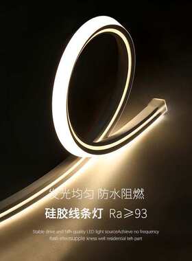 led硅胶灯带嵌入式柔性套管线性灯圆形顶氛围造型户外防水软灯带
