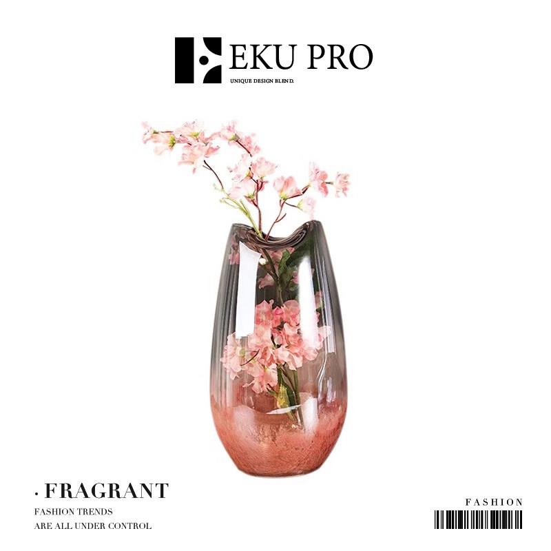 EKU PRO·墨香·高端轻奢琉璃花瓶粉色渐层摆件客厅 | Fragrant