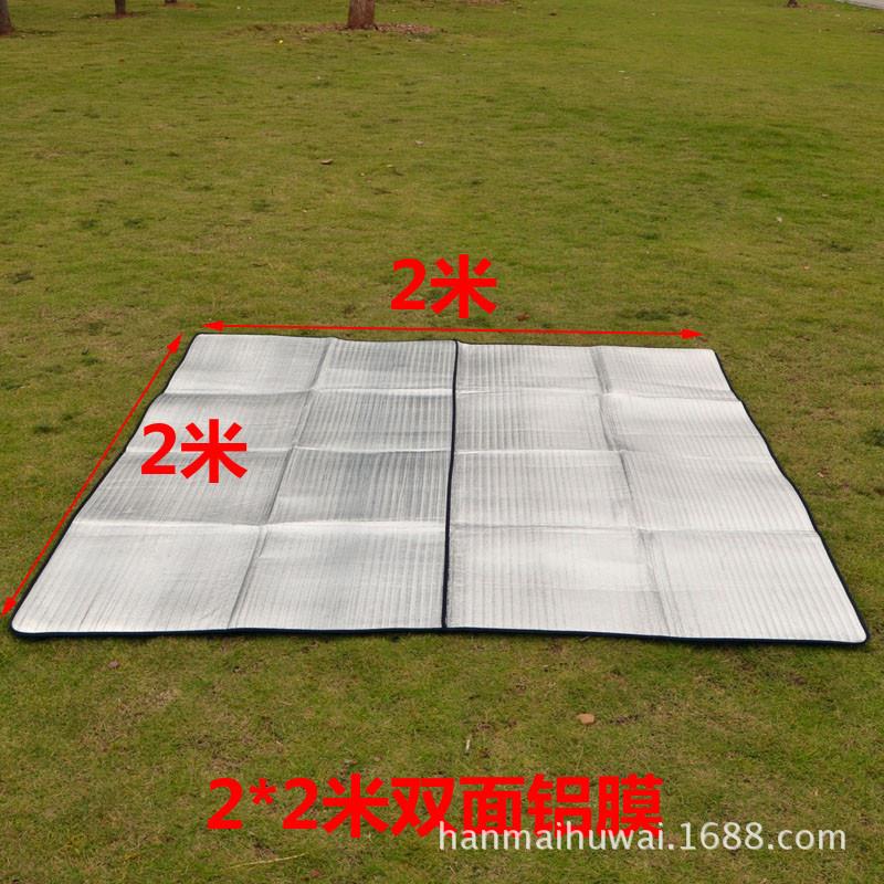 厂家双面铝膜防水野餐防潮垫爬行垫帐篷地垫布遮阳布2*2米图片