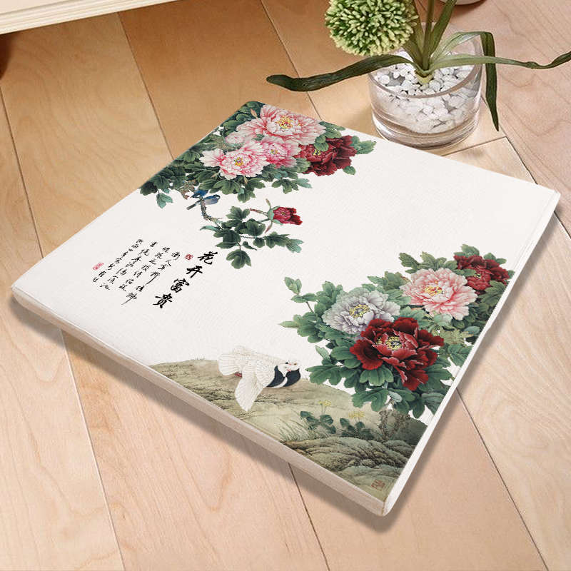 精品新中式牡丹花红木椅子坐垫太师椅圈椅实木家具沙发垫官帽茶椅