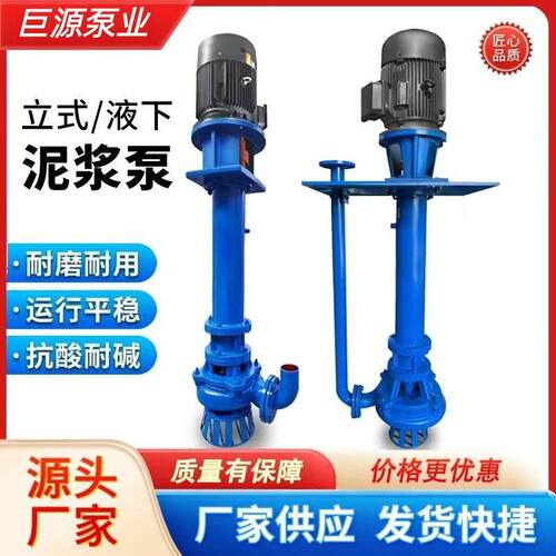 液下渣浆泵YZ立式渣浆泵排污无堵铬合金抗腐蚀加长双管渣浆泵