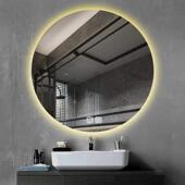 形卫生间圆智能子挂墙酒店防雾带镜灯智能镜化led触摸屏发光妆浴