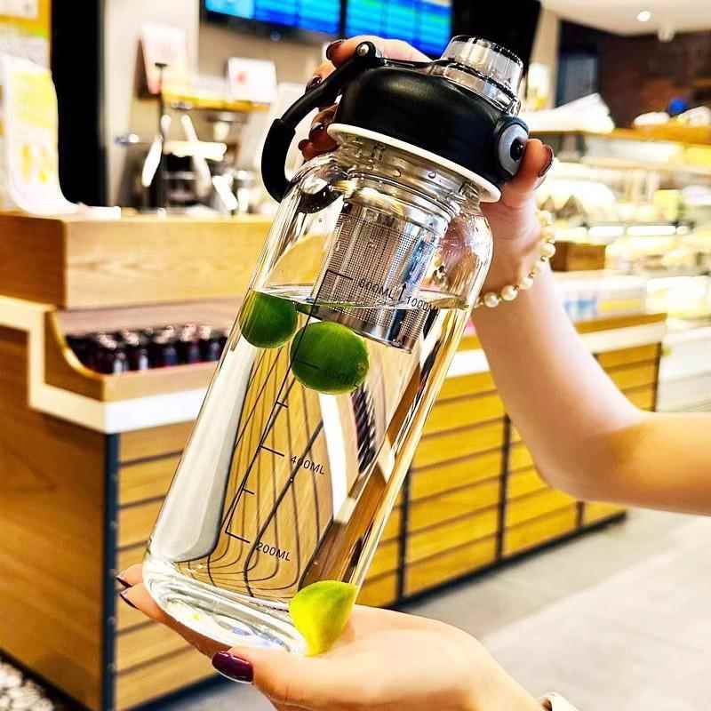 高硼硅玻璃水杯大容量吨吨桶水壶可携式耐高温茶水分离泡茶新款杯