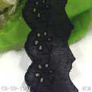 唐隆黑色单边镂空花朵图案窄幅棉布花边 娃娃衣花边 辅料批发童装