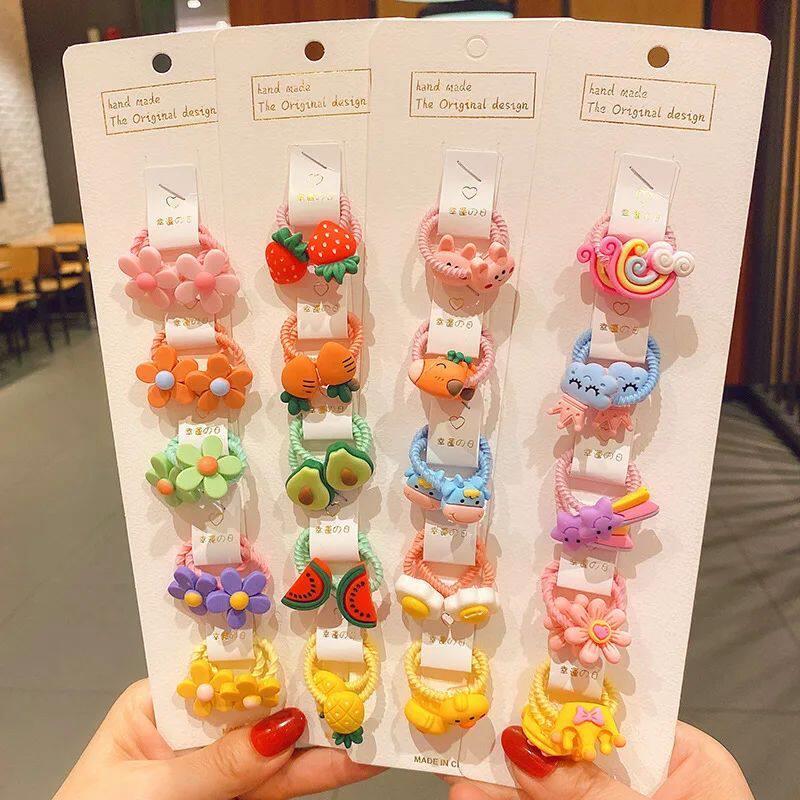 40Pcs/Set Colorful Flower Animal Girls Hairbands Sweet Fruit - 实物图