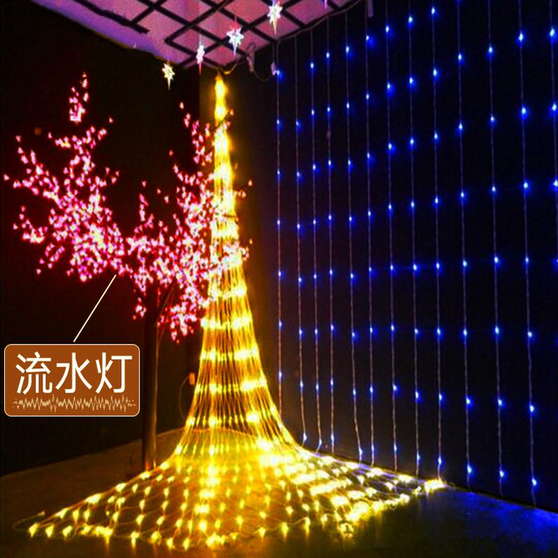 led星星灯小彩灯闪灯串灯满天星户外防水场景布置窗帘瀑布装饰灯
