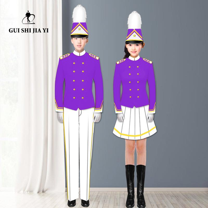 高档北京学生行管进乐队服饰男女学生号队打鼓服长袖演出服鼓校装