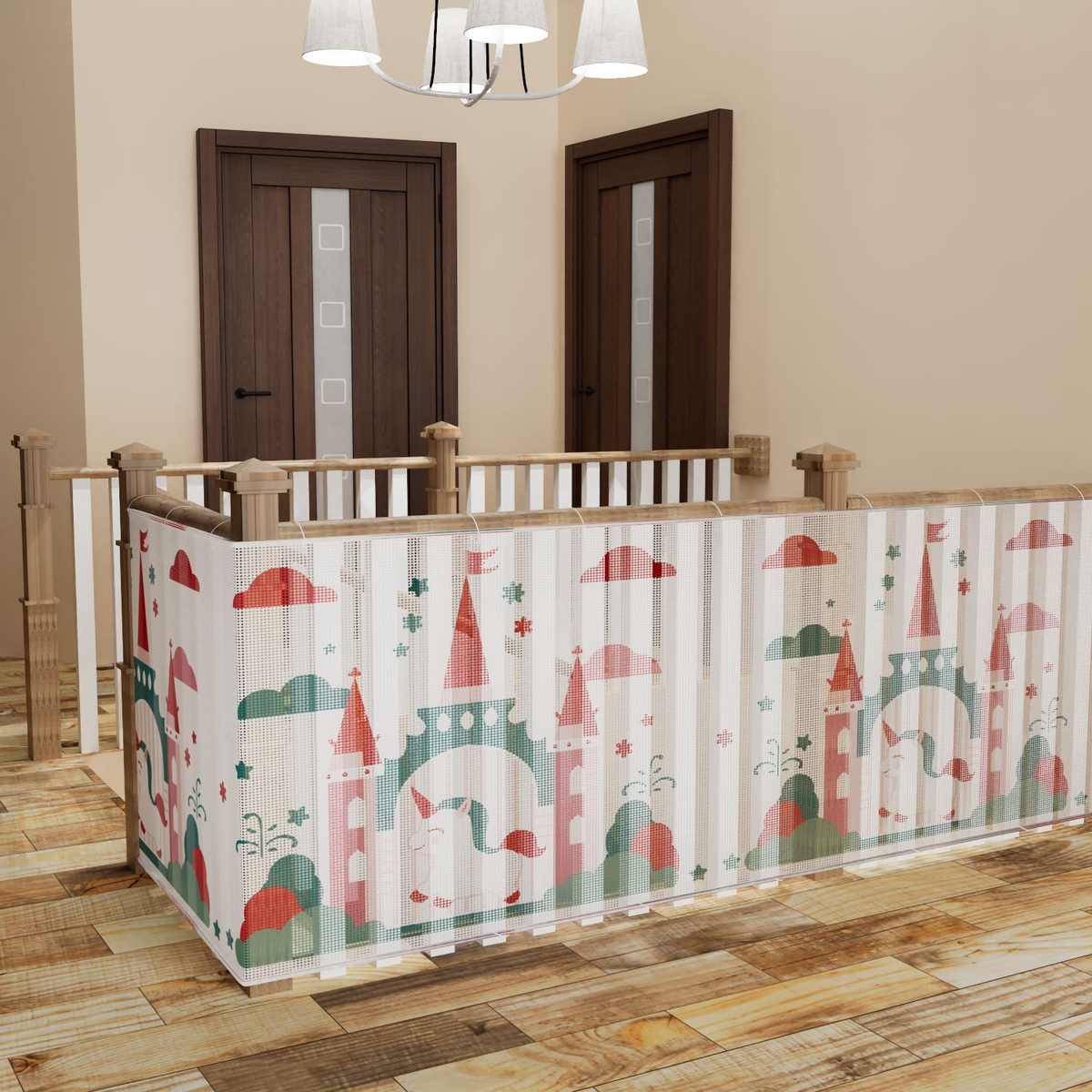 加长尺寸加厚儿童楼梯防护网阳台防坠网安全绳网幼儿园彩色装饰网