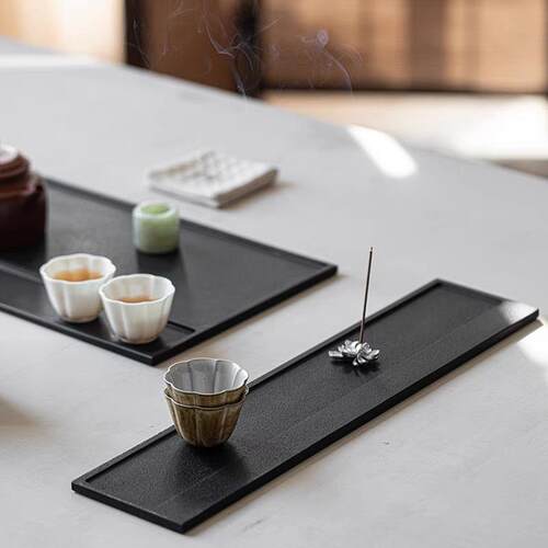 宜室茶话乌金石杯架茶具茶杯沥水架置物架收纳展示架盖碗茶杯托架