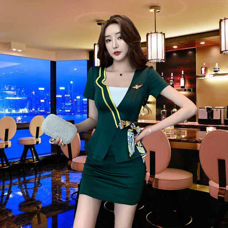 桑拿足浴工作服夏天足疗服装女显瘦沐足技师工衣2023ktv按摩制服
