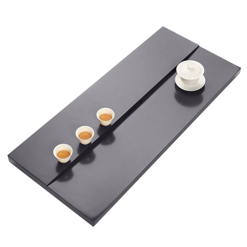 乌金石茶盘家用抛光面整块简约整石大中小定制茶桌嵌入式茶盘石盘
