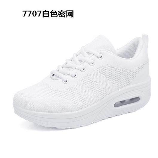正品春鞋季妈妈鞋女鞋气网透面摇摇鞋女闲厚底增高气垫休运动鞋健