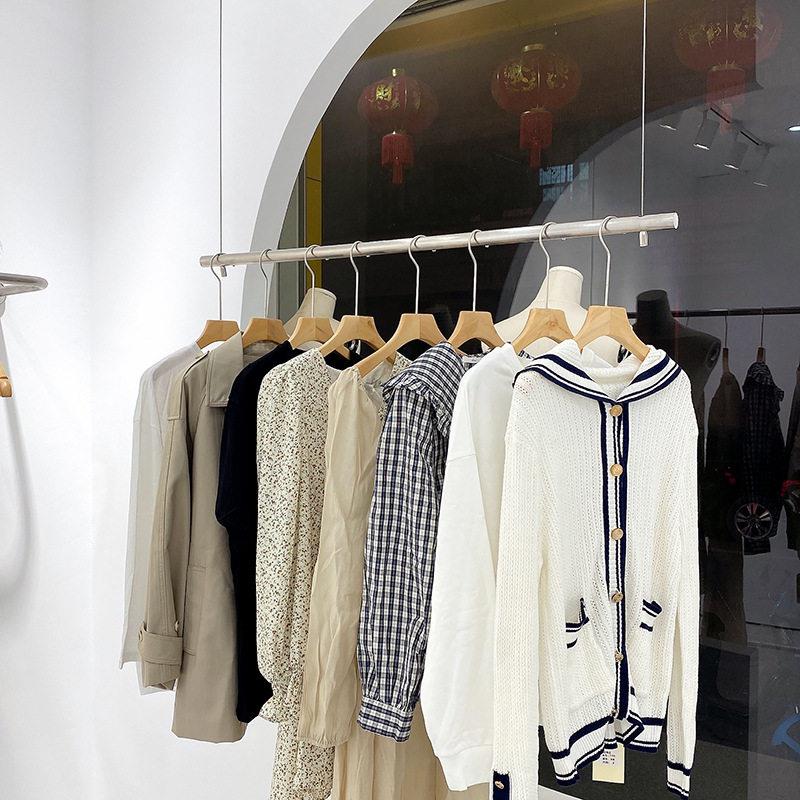 服装店吊架橱窗悬挂女装衣架童装钢丝吊杆婚纱不锈钢展示架