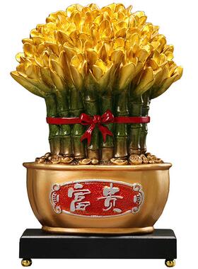 轻奢玄关酒柜节节高摆件客厅茶几桌面富贵竹装饰店铺乔迁开业礼品