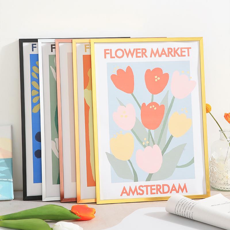 简约铝合金相框挂墙画框4K8k装裱海报广告照片框架大尺寸A3a4