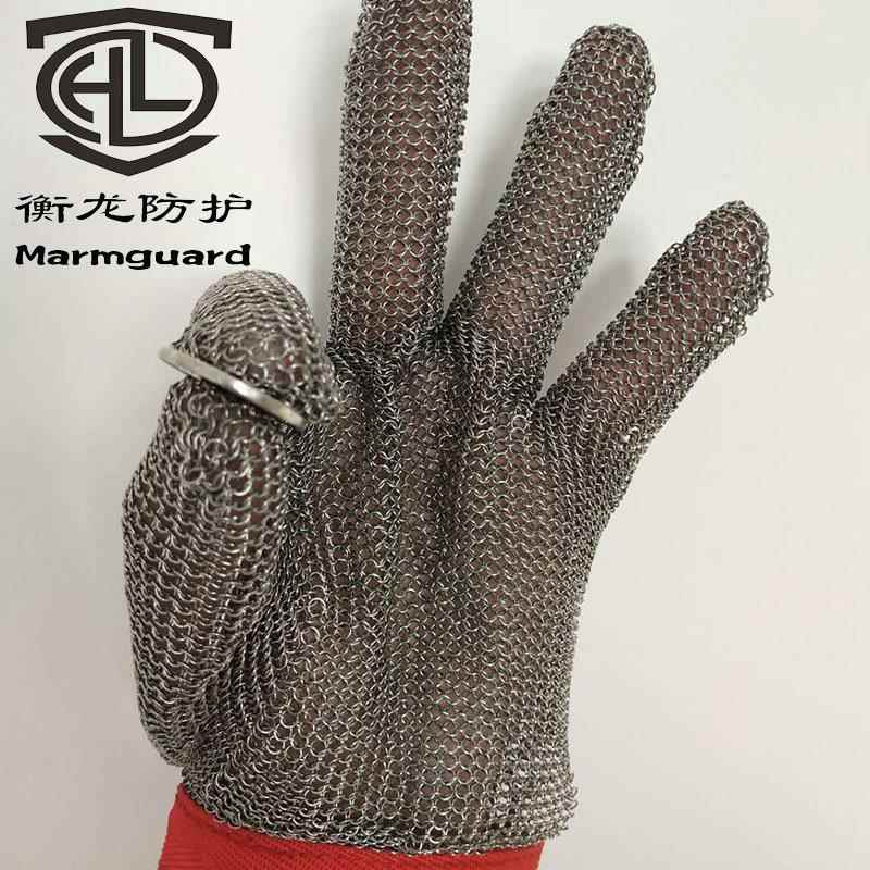 现5级切割防不锈裁钢五指手套锯骨机园艺剪安全QQH防货护手套图片