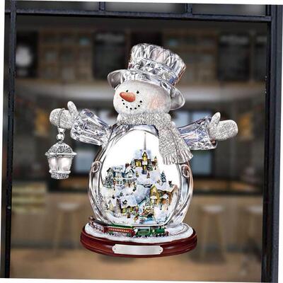 Christmas Tree Rotating Sculpture Train Decoration Window St