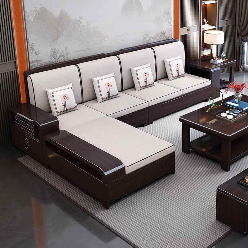 中式紫金檀木实木沙发储物组合冬夏两用客厅大小户型可用储物家具