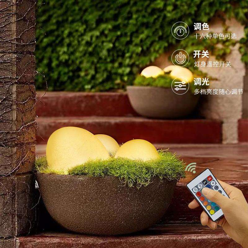发光石头灯户外太阳能庭院花园装饰草坪灯鹅卵石灯亮化景观灯