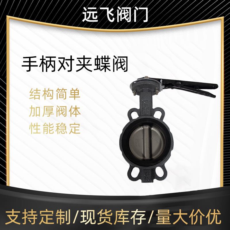 手柄对夹球墨铸铁蝶阀dn100RD71X-10涡轮电动船用蝶双向密封蝶型