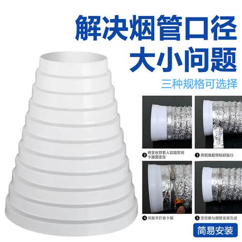 抽油烟机变径圈烟管变径器排风管转换接头大小头止回阀烟管变径圈