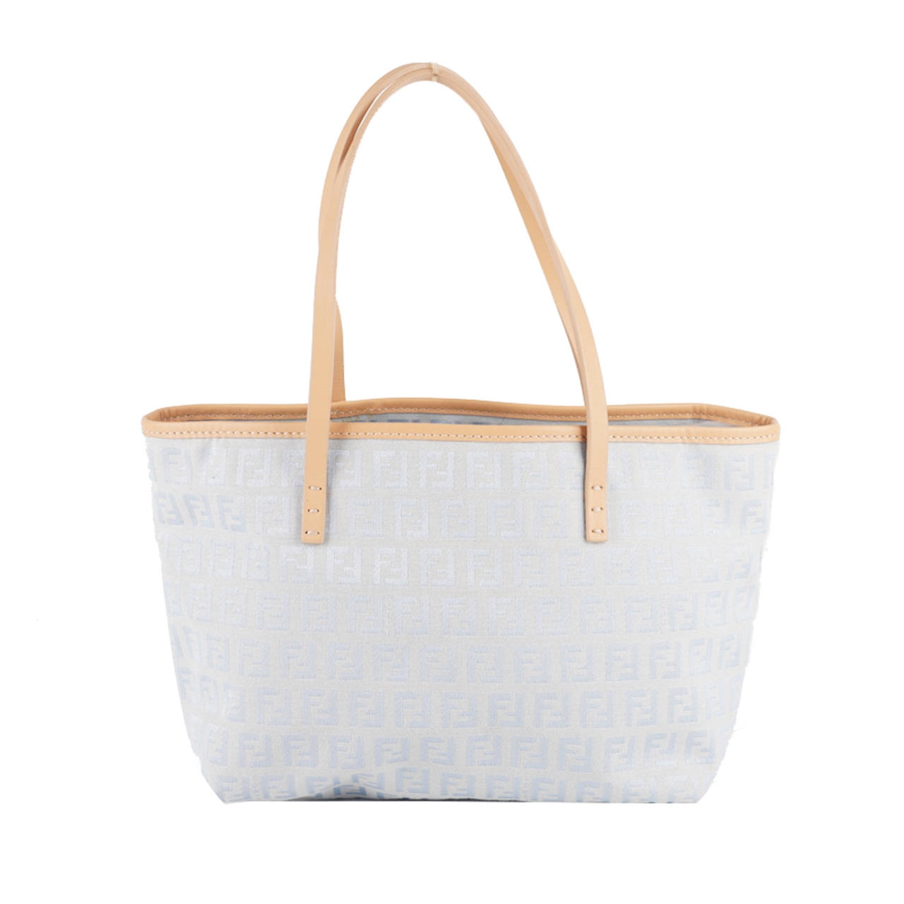 [9.8新]芬迪FENDI女士冰蓝色手提单肩包购物袋W3001公价9000