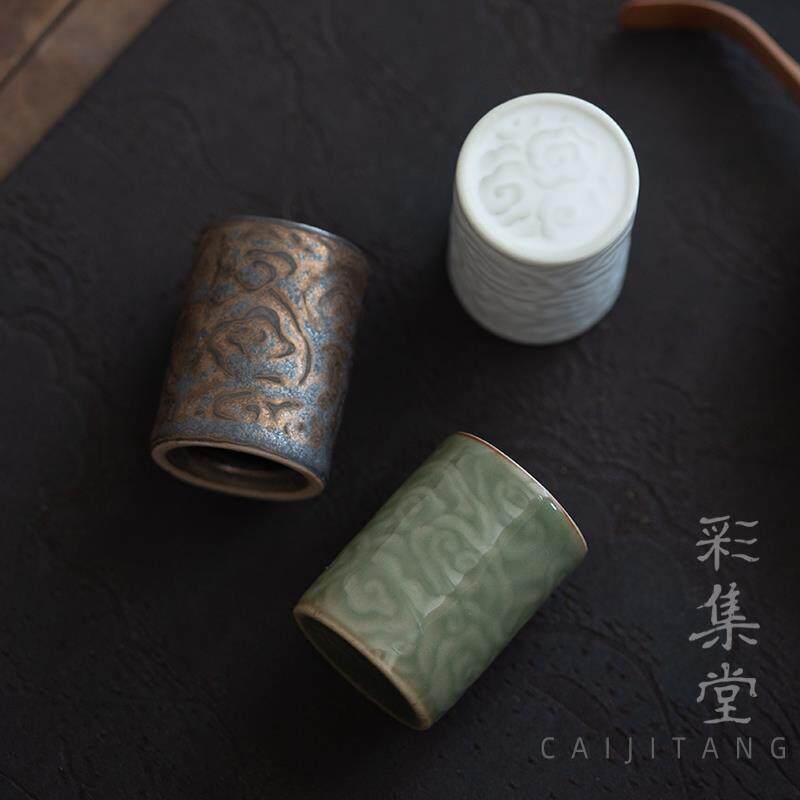 彩集堂 祥云盖置三款 茶人小物件盖柱茶盖托茶道零配